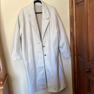 Chic Cream Overcoat with Button Closure